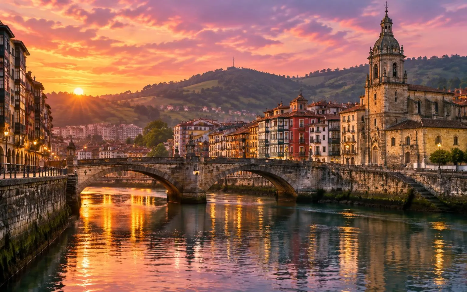 Ilustración de la ría de Bilbao